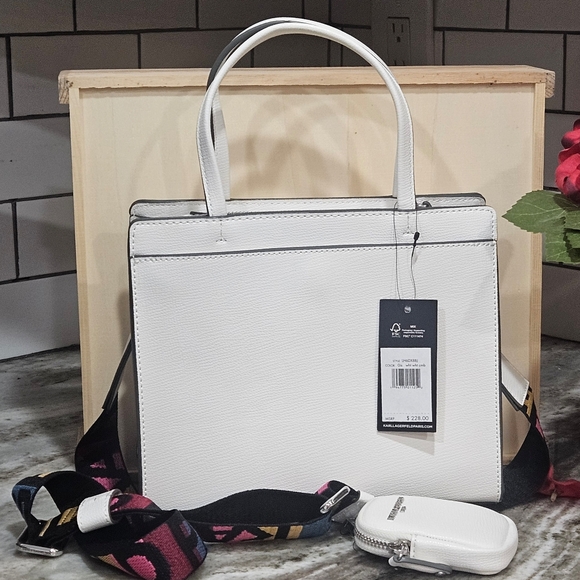 NWT Karl Lagerfeld Paris Maybelle Satchel Crossbody Bag - Picture 4 of 13